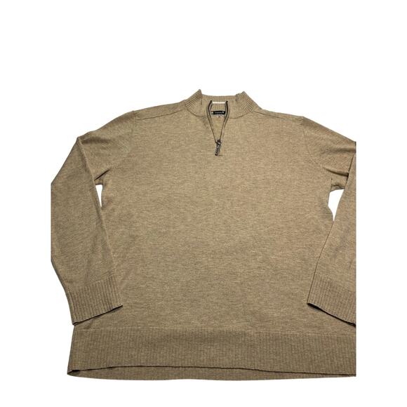 Smartwool Men’s XL Beige Quarter Zip Sweater Polyester Merino Wool Nylon - Picture 1 of 8